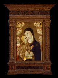 Madonna und Kind mit St. Hieronymus, St. Bernhardin und sechs Engeln, ca. 1460er